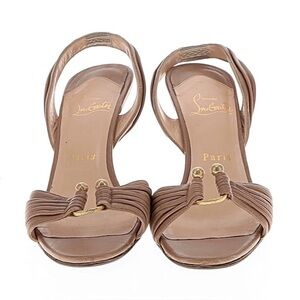 Christian Louboutin Beige Leather Slingback Heels